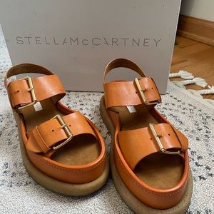 ***ISO*** Stella McCartney Sandalo faux-leather platform sandals in tan size 40